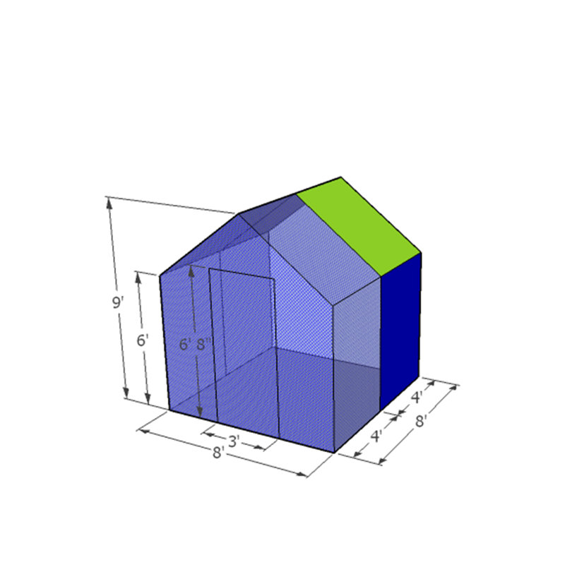 8 pi L 8 pi. Ensemble de poulailler et de poulailler D DIY E-Z Frame pour jusqu'à 8 poulets, 108" H x 96" W x 96" D