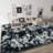 6x9 ft Tie-dyed Black White Shag Rug, Ideal for living room decor, Ultra-Soft Puffy Fluffy Rug for Bedroom Flooring, Aesthetic Carpets Suitable for Kids' Rooms, Dorms, and Home Decor-1213001527