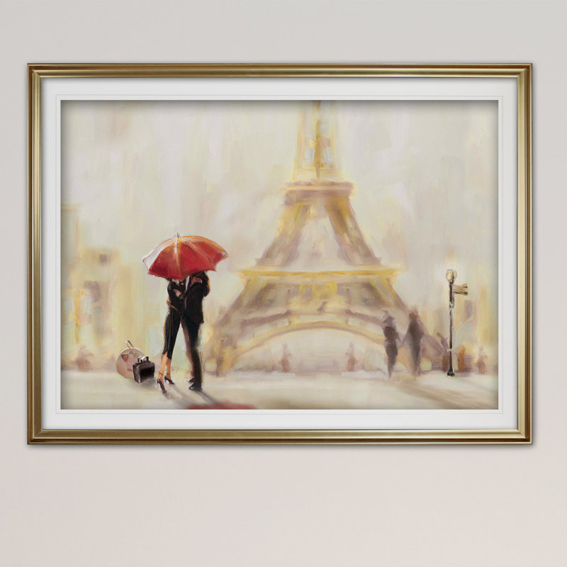 Paris Moment - Imprimé, H 24 po x l 32 po x P 1,5 po, Cadre doré