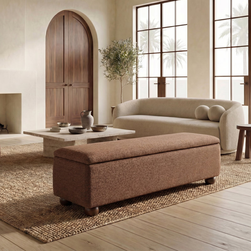 Banc de rangement Lucja Boucle, Burnt Orange