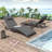 2-Piece Foldable "S"-Shaped Reclining Chaise Lounge Set With Adjustable Backrest And Foldable Rattan Coffee Table-108487672