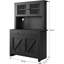 Armoire de cuisine avec tablettes réglables et support à micro-ondes, armoire de rangement autoportante pour cuisine ou salle à manger-1054696079
