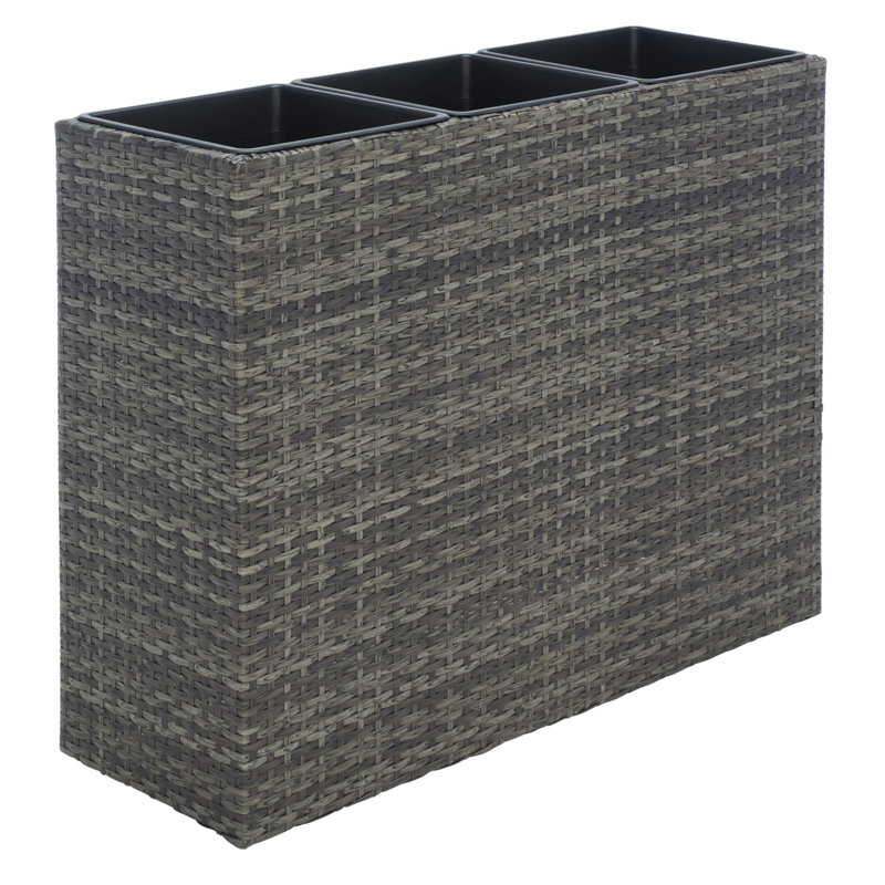Rita 32.28" W Rectangular Planter Box with Drain Plug, Gray Brown