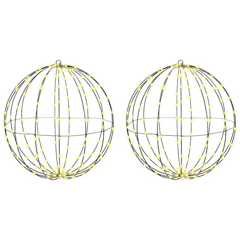 Vidaxl Ball With 384 Leds 2 Pcs Warm White 60 Cm Metal