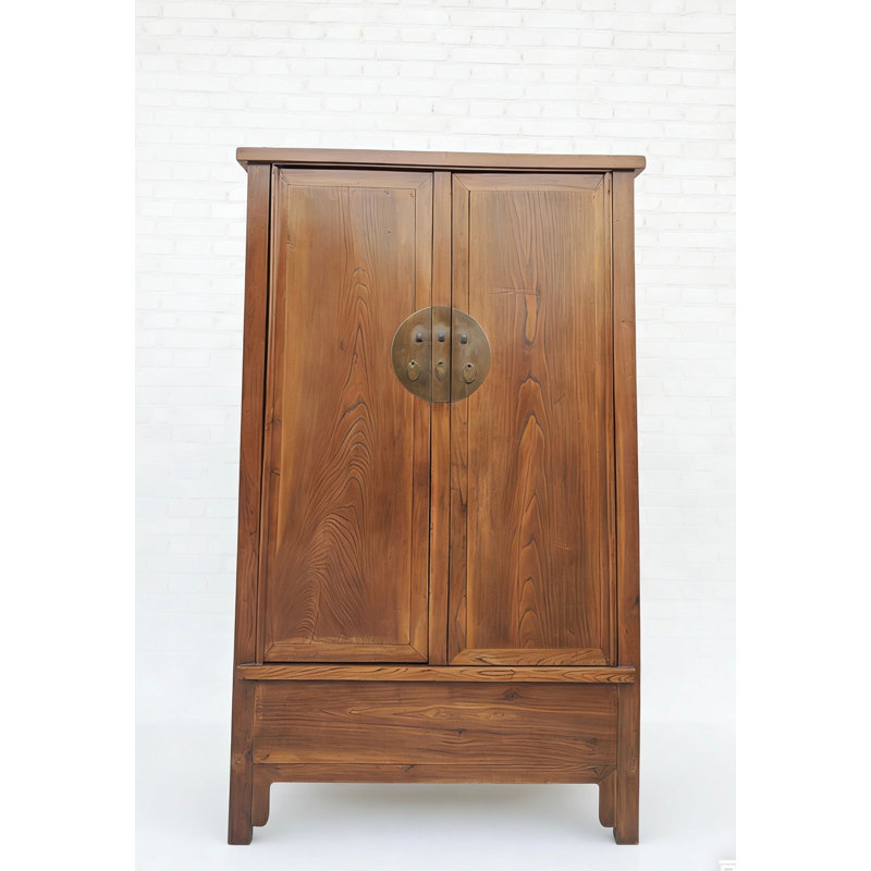 Armoire antique en orme d'angle carré
