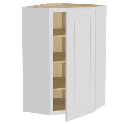 Gallery Express Ellison Assembled 20 in W x 12 in D x 42 in H Corner Diagonal Kitchen Cabinet Left in White