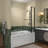 34 in. W x 58 in. H Frameless Tub Door with Clear Glass