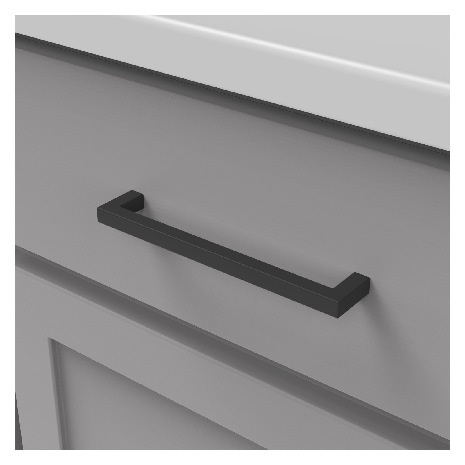 Skylight Collection Handle Pull - Contemporary Hardware for Drawers & Cabinets, Matte Black, 6-5/16", 1