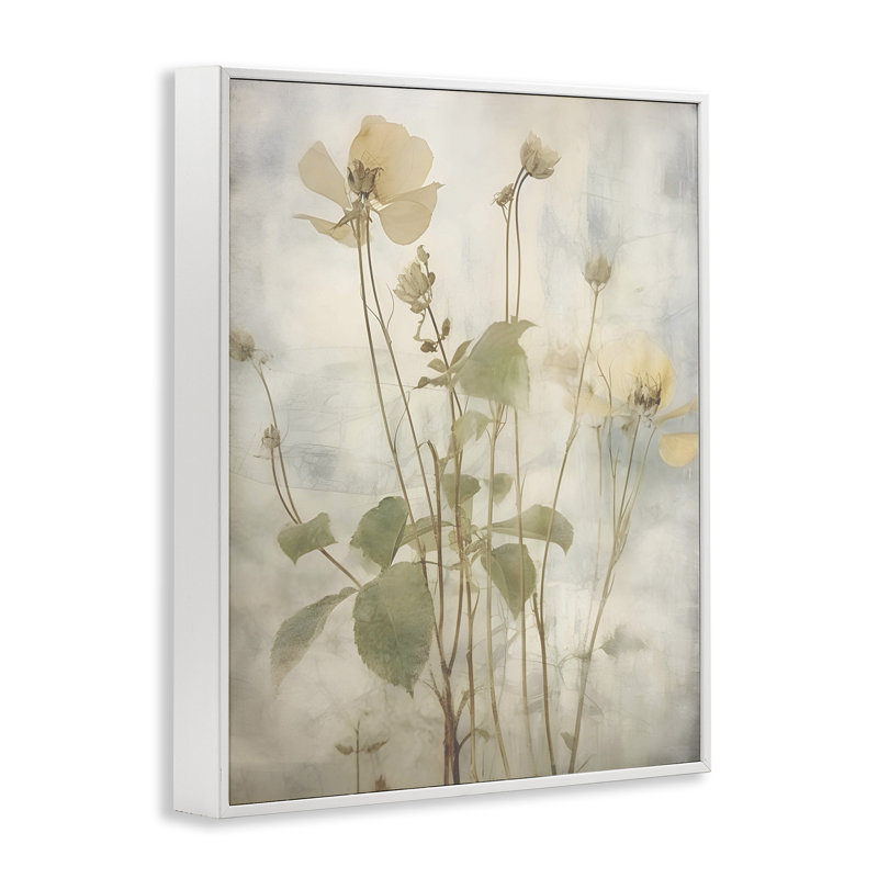 «Soft Botanicals», art de la giclée encadrée par lettré et doublé bg-257, Estampe numérique encadrée blanc bord de mer