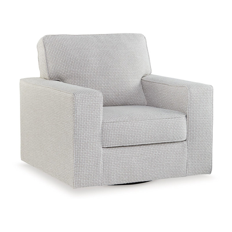 Olwenburg Taupe Polyester Swivel Accent Chair