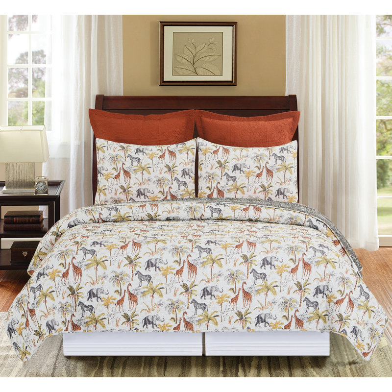 Ensemble de courtepointe Serengeti King, Courtepointe simple + 1 taie décorative simple