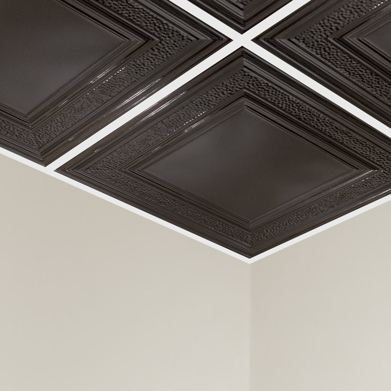 Dalle de plafond Great Lakes Tin Milwaukee (paquet de 5), Brun foncé