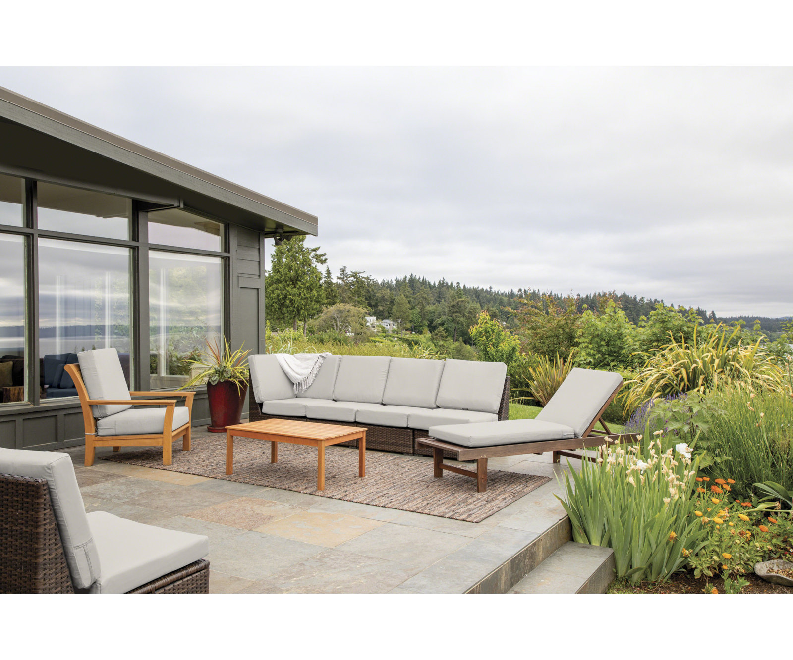 Outdoor Cushion, 48" W x 18" D, Mushroom