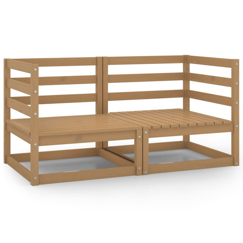 Mattawan 70cm Wide Pine Patio Sofa, Grey