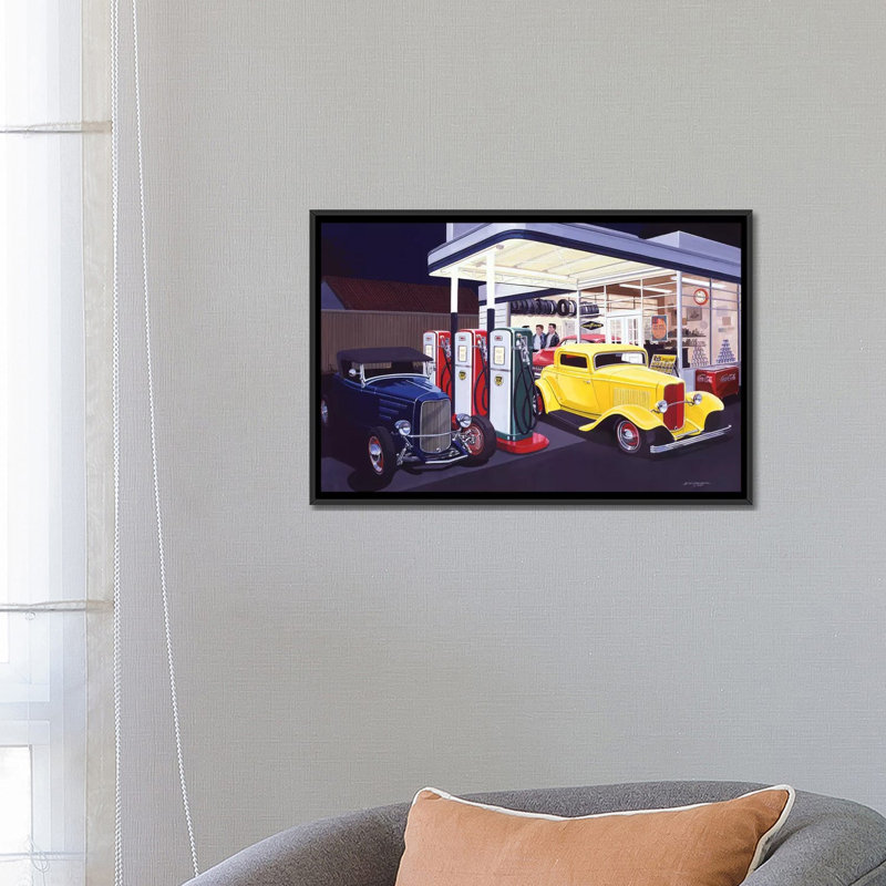 «Deuce Service Garage», impression sur toile, H 18 po x l 26 po x P 1,5 po, Cadre noir