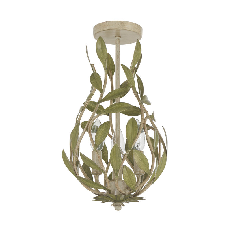 Plafonnier semi-encastré 9 po Nerine, Vert