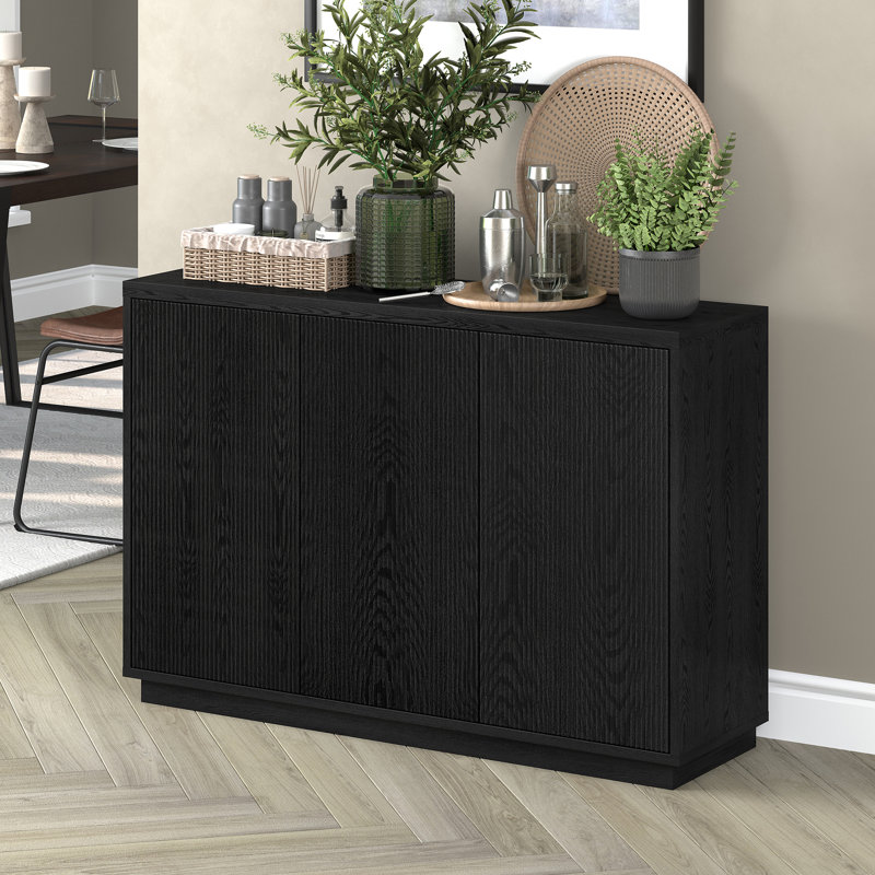 Brottman 120.5cm Sideboard, Black Grain