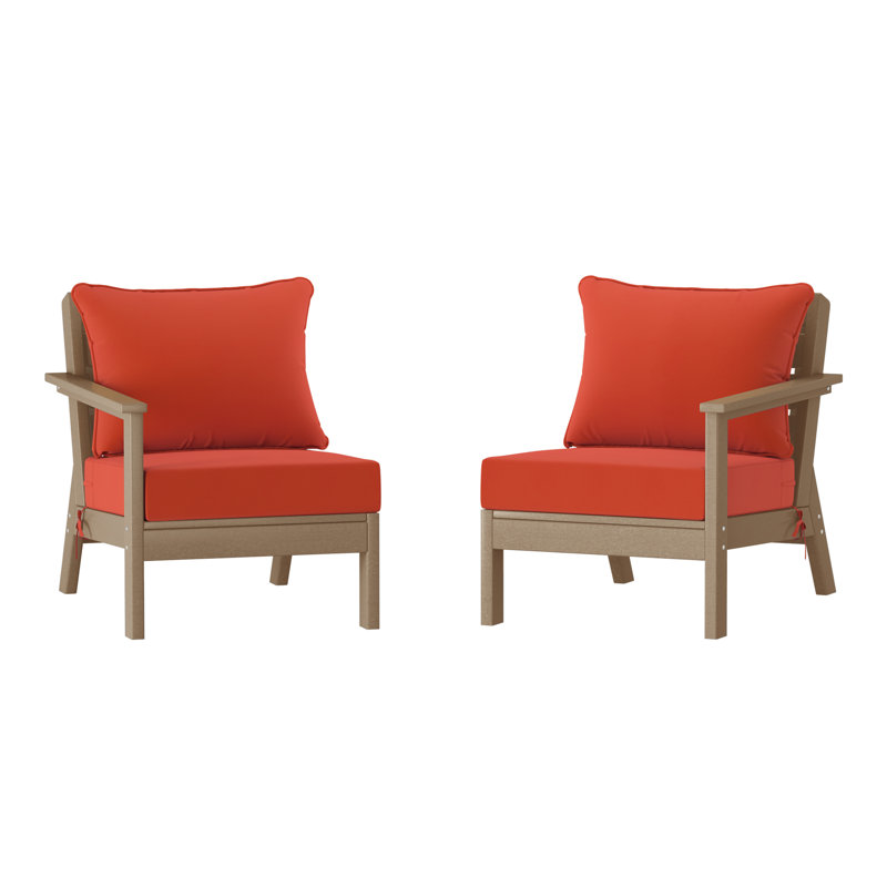 Ensemble de sièges profonds avec coussins, Orange, Light Brown