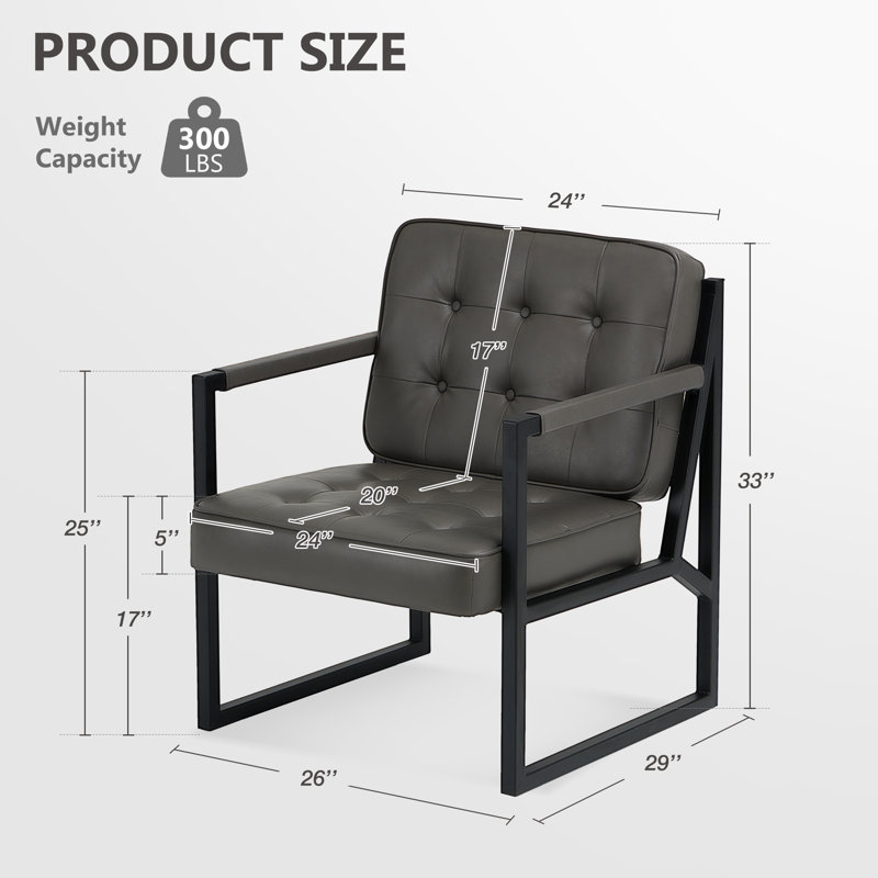 Fauteuil d'appoint Modern, Similicuir gris