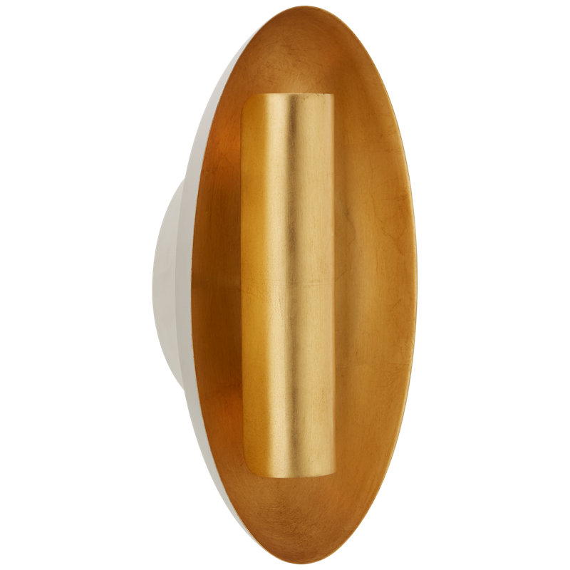 Aura 2 - Light Flush Mounted Sconce, Plaster White/Brass, Brass