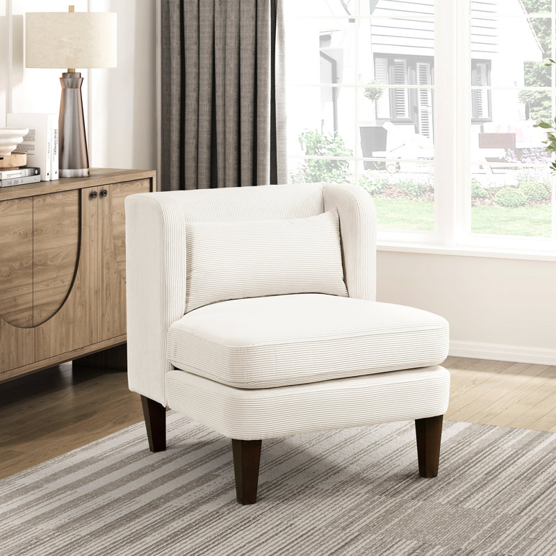 Mobilier de salon moderne beige avec coussin de siège réversible et housse à fermeture à glissière, Beige