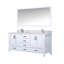 Meuble-lavabo double blanc l 72 po x P 22 po, comptoir en marbre de Carrare, ensemble de robinet et miroir de 28 po