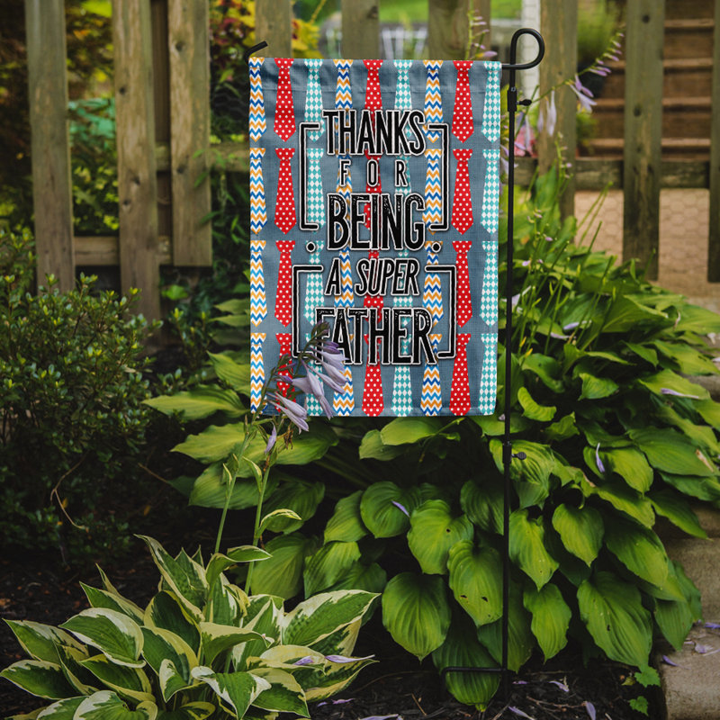 Polyester à 2 côtés 15 x 11 po drapeau de jardin Thanks Super Father