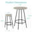 Sevon 3-Piece Bistro Set, Modern Round Counter Height Dining Set w/ 2 Stools, Metal Frame-1478070337