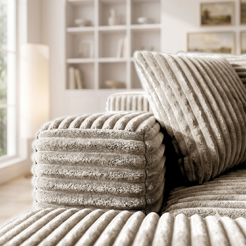 95 " Corduroy Sofa Reclining, Kaki