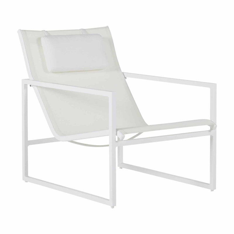 Craie Serenata Sling Easy Lounge, Pas de soudure, Blanc naturel, Craie / toile blanche