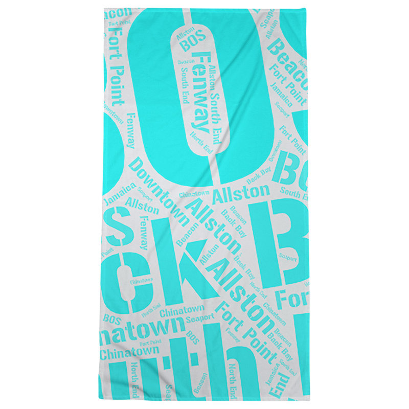 Bath Towel, Cyan, Poly/Cotton, Boston