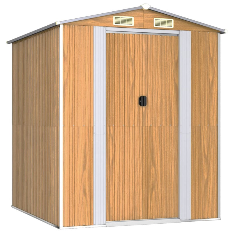 Remise de rangement traditionnelle en acier, Marron clair, L 6,3 pi x P 8,99 pi