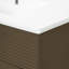 Meuble-lavabo rayé de luxe 36 po, double rangement à fermeture en douceur et lavabo en céramique de qualité supérieure, brun foncé