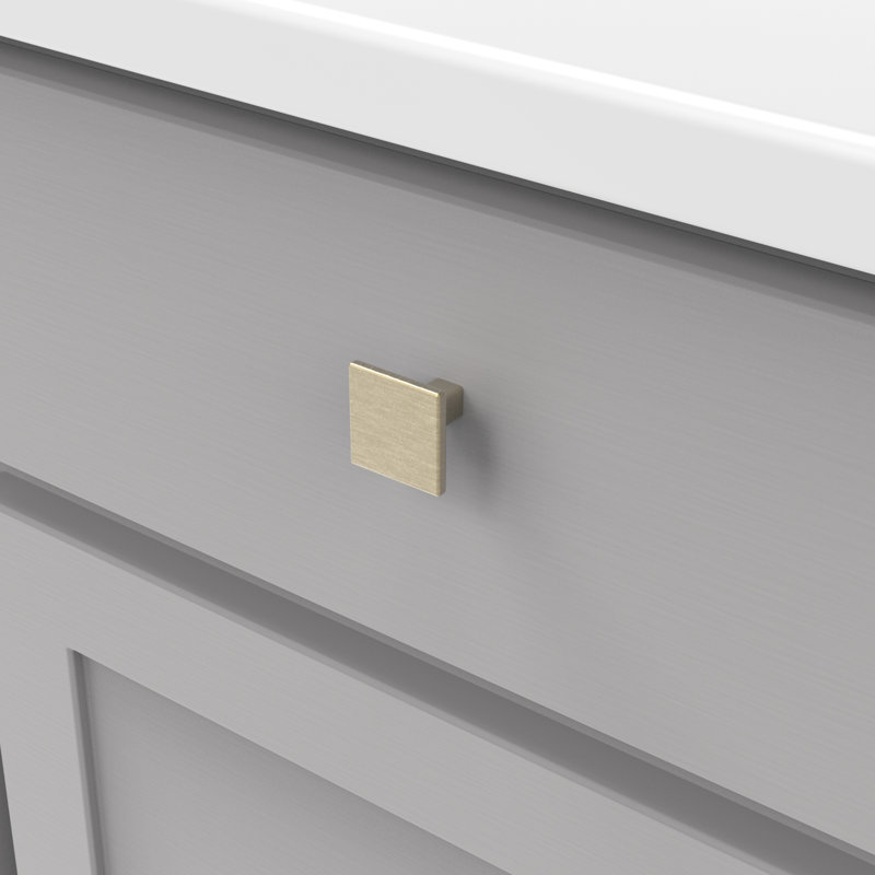 Skylight Collection Square Knob - 1-1/4" x 1-1/4 " Cabinet Knob Champagne Bronze - Contemporary Hardware for Drawers & Cabinets (Set of 10)