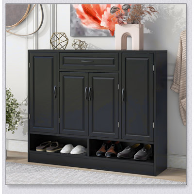Sleek and Modern Shoe Cabinet with Adjustable Shelves, Minimalist Shoe Storage by Latitude Run