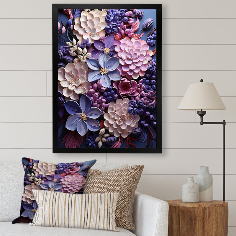 Serenity Lilac Magic, reproduction d'art sur toile encadrée, H 32 po x l 24 po x P 1 po, Cadre simple noir