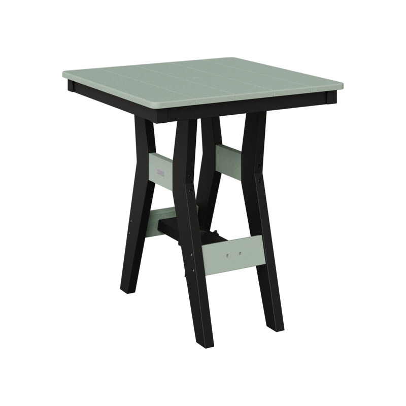 Harbor Outdoor Square Dining Table, Black, Seafoam