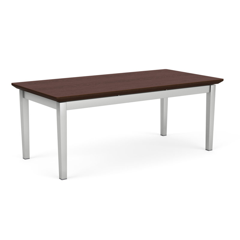 Table basse en acier Amherst, Noyer cacao, Argent