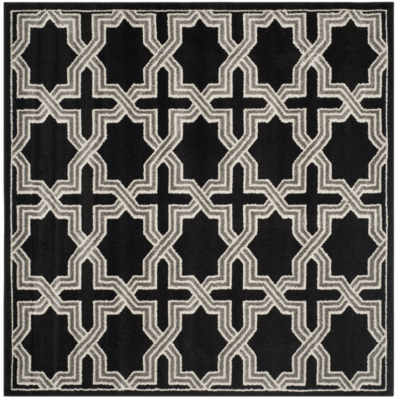 Ammundsen Ammundsen Geometric Anthracite/Gray Area Rug, Square 7'