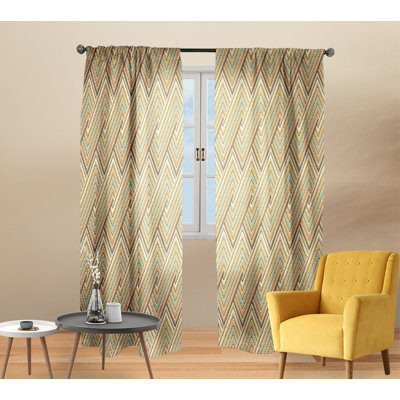 Paire de rideaux semi-transparents avec passe-tringle Waves