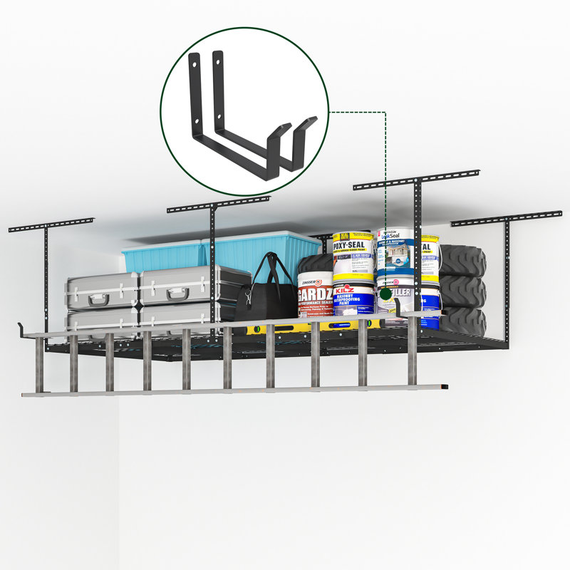 Hauteur en acier - Support réglable au plafond, Noir, H 40 po x l 96 po x P 48 po