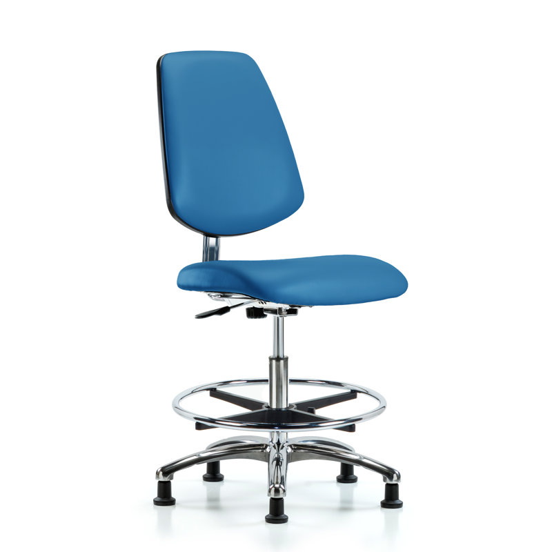 Vinyl Drafting Chair, ESD Blue Vinyl, ESD Glides