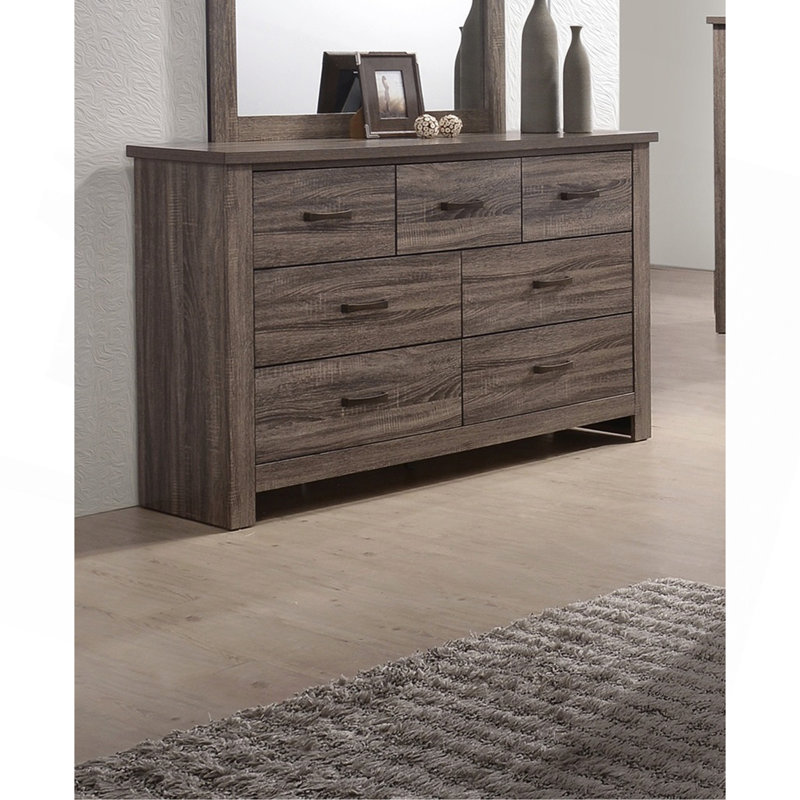 Mobilier de chambre à coucher avec tiroirs en bois à finition naturelle