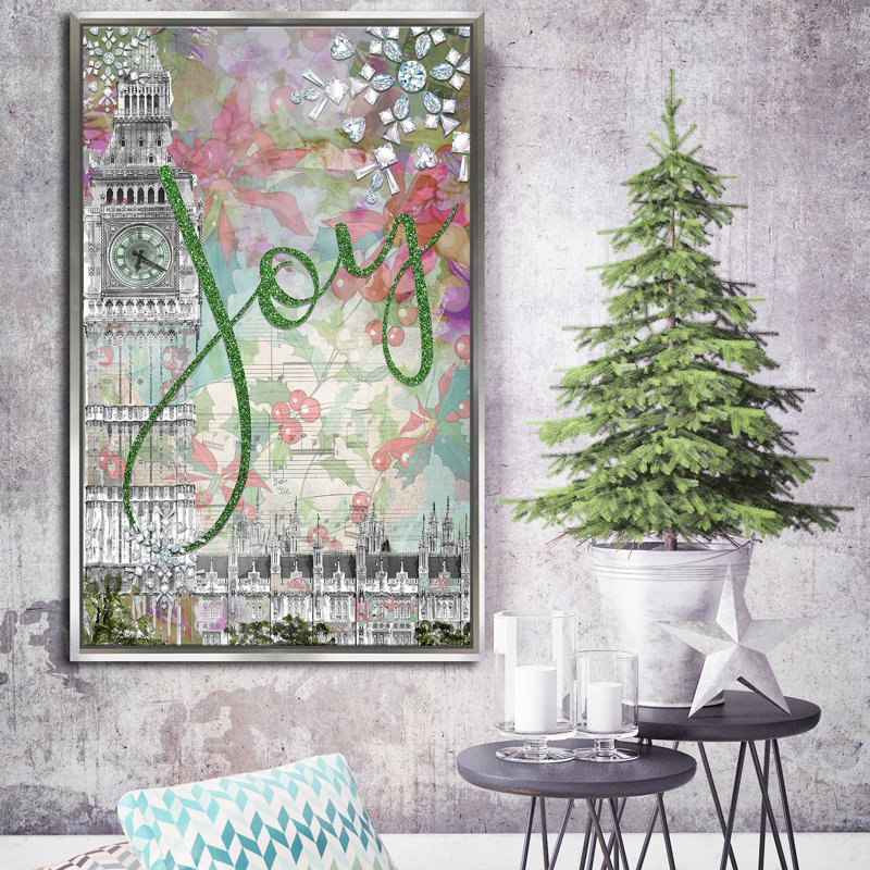 Joy (vertical) par Jodi - impression, H 33,5 po x l 21,5 po x P 2 po, Cadre flottant argent