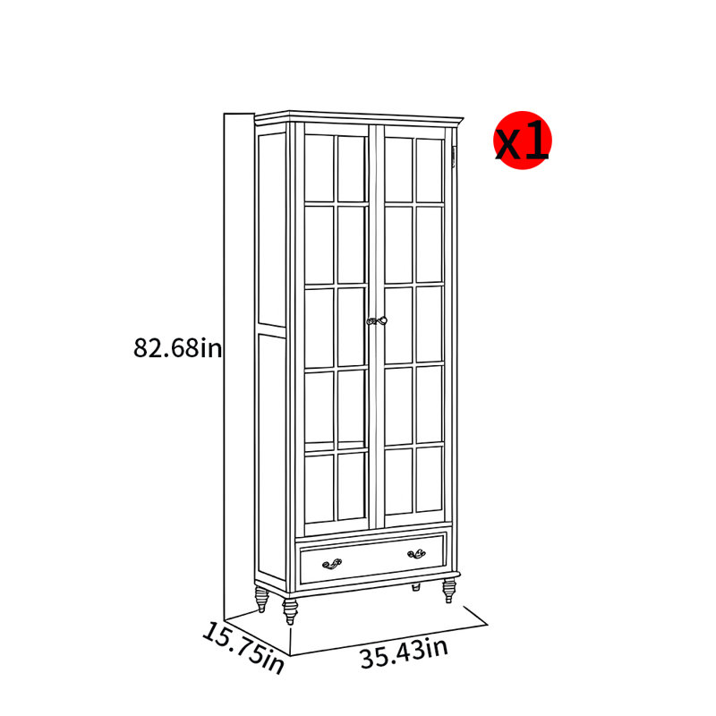 American retro style solid wood bookcase
