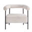 Fauteuil d'appoint incurvé moderne avec structure en métal noir Modern Boucle