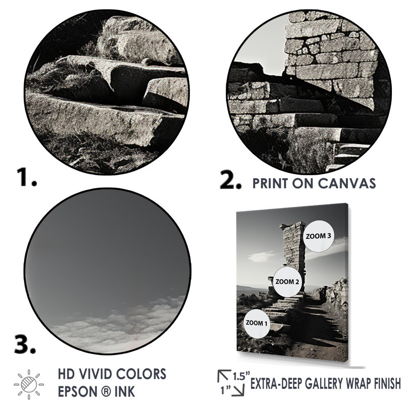 Spiritual Stone Minimalisme, paysage sur toile, Cadre simple noir, H 32 po x l 16 po x P 1 po