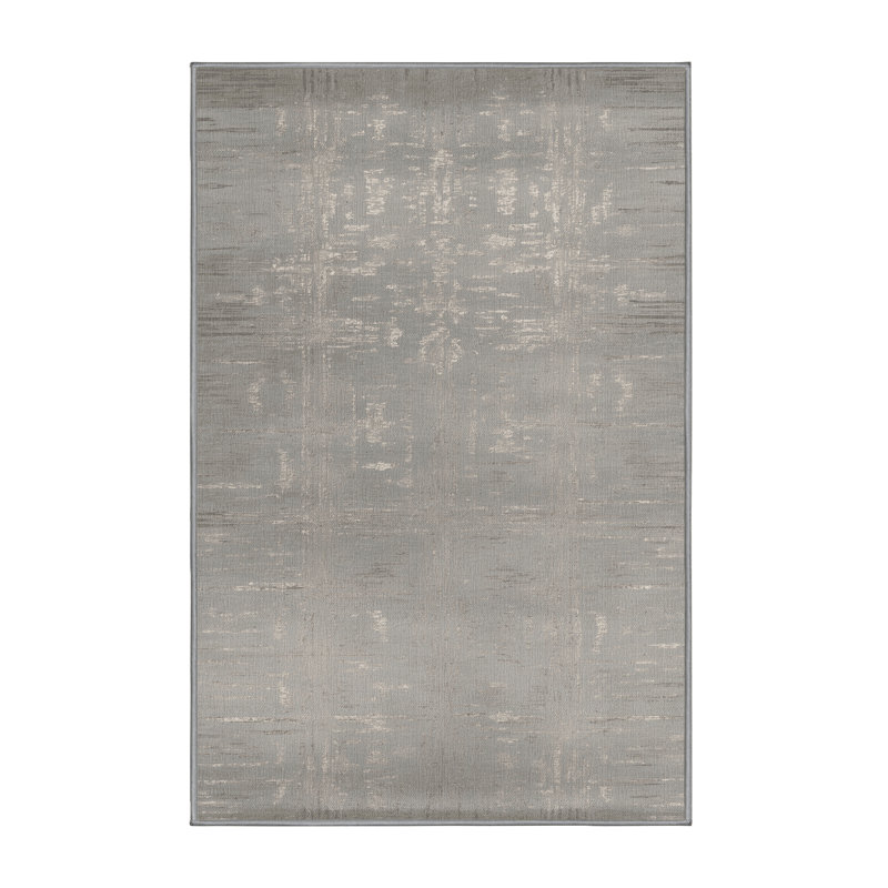 Tapis abstrait gris lavable à la machine, Rectangle de 5 pi x 8 pi