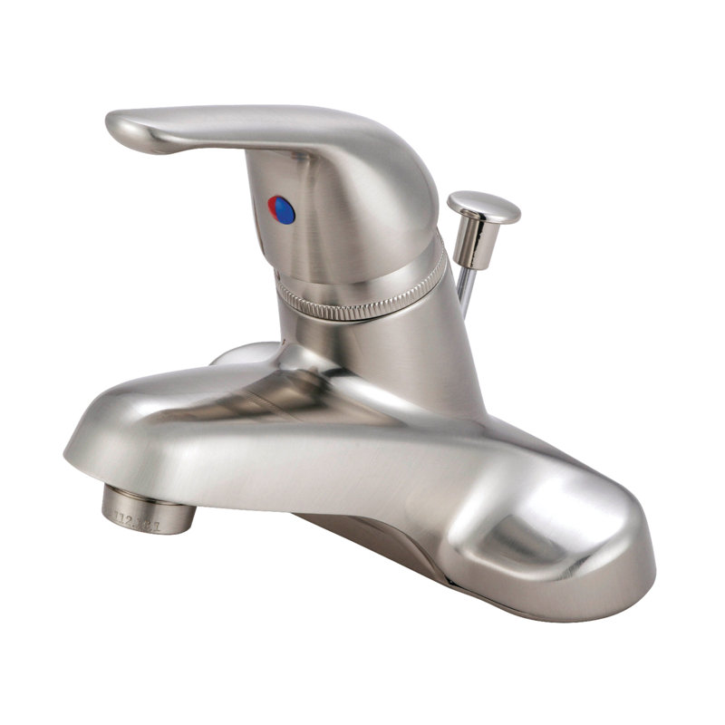 Robinet de salle de bain central à 4 trous à fixation sur comptoir à 3 trous Kingston Brass Chatham Kingston, Nickel brossé