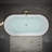 60" Acrylic Freestanding Bathtub, Oval Deep Soaking Bathtub with Center Pop-up Drain & Integrated Overflow, Contemporary Stand Alone Bath Tub for Bathroom Spa or Home Upgrade, Glossy White